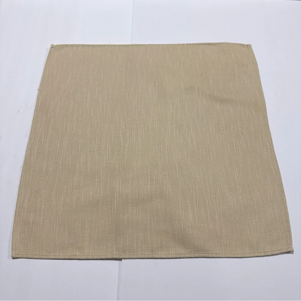 Set of 6 Beige Cloth Napkins (19”x19”) 1 With Faint Stains See Photos